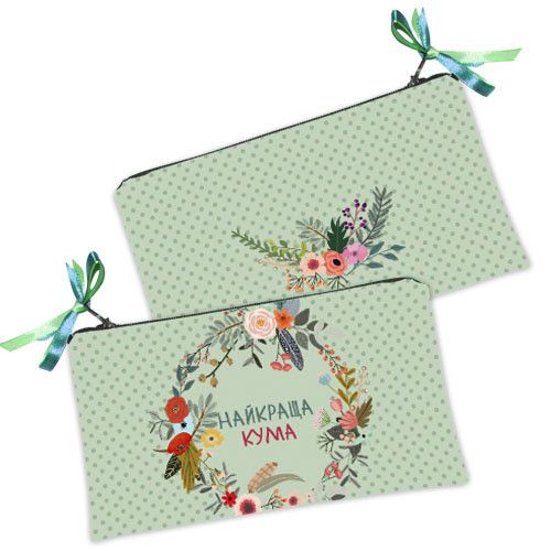 Косметичка жіноча Найкращій кумі 20х12 см (K_FLG038)