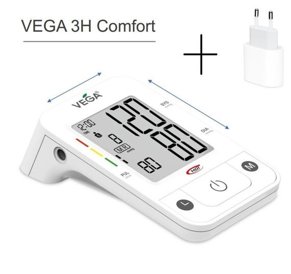 Тонометр VEGA 3H Comfort с манжетой Vega 22-42см + Адаптер Micro USB на плечо гарантия 5 лет
