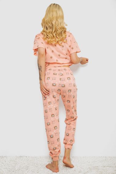 Пижама женская с принтом, цвет персиковый, 243R15436 | Зображення 3