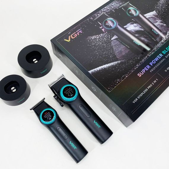 Домашняя машинка аккумуляторная для стрижки волос VGR 2 в 1 V-001 V-977 BLACK, Электромашинка для волос DU-29 | Зображення 3
