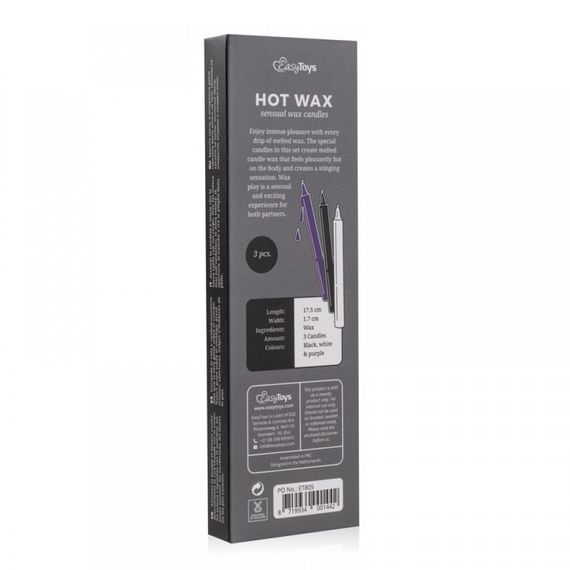Набір свічок низькотемпературних 3 шт Sensual Hot Wax Candlesм | Зображення 3