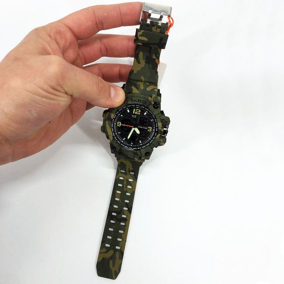 Електронні спортивні годинники SKMEI 1155BCMGN GREEN CAMO, Наручні годинники чоловічі тактичні чоловічі FH-31 | Зображення 6