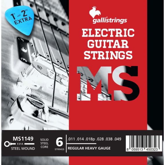 Струни для електрогітари Gallistrings MS1149 (.011-.049), REGULAR HEAVY, Steel