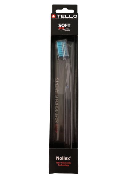 Зубна щітка Tello 4920 Soft Black, d 0.12mm, бірюзова