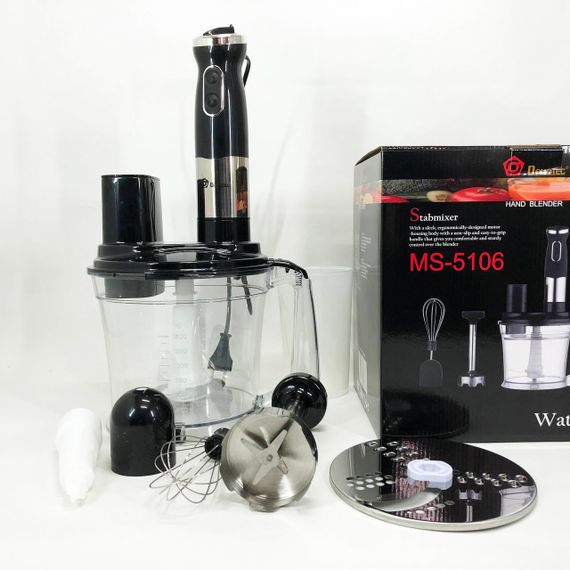 Блендер заглибний багатофункціональний 5-в-1 Domotec MS-5106 800 W, Портативний блендер подрібнювач | Зображення 3