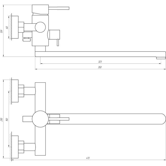 Змішувач для ванни Globus Lux ALPEN SBT1-208 | Зображення 1