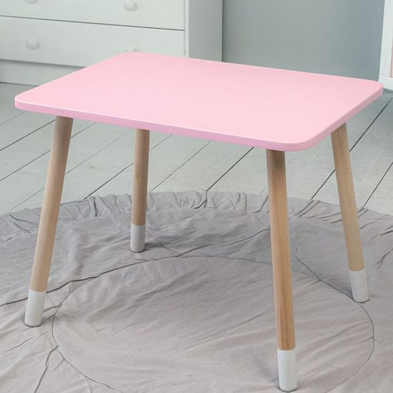 Дитячий прямокутний столик 46х60х45, стіл для дитячої кімнати, рожевий
