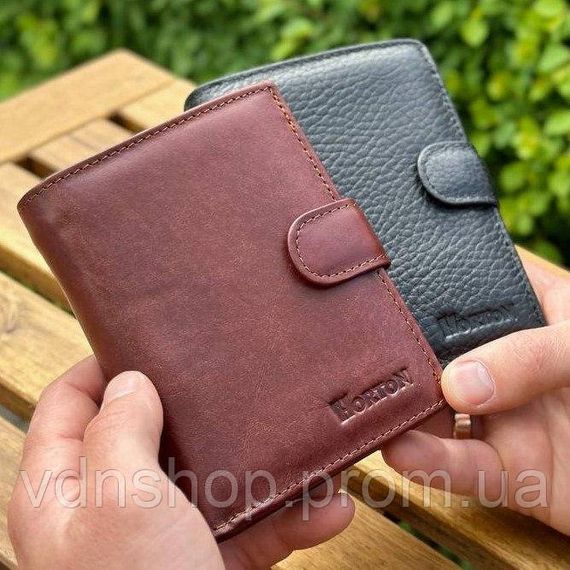 Мужской кожаный кошелек люкс, мужское портмоне натуральная кожа HORTON 301B | Зображення 9