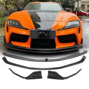 Накладка на передній бампер Lip V2 (Карбон) для Toyota Supra 2019- рр