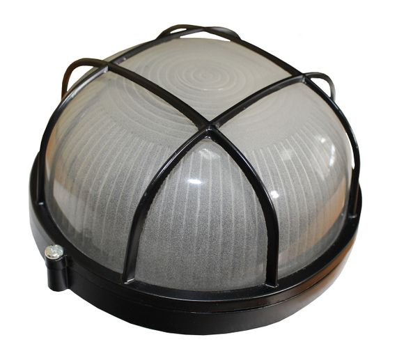 Світильник НПП1302 60W E27 IP65 коло чорний з решіткою Ny95001181