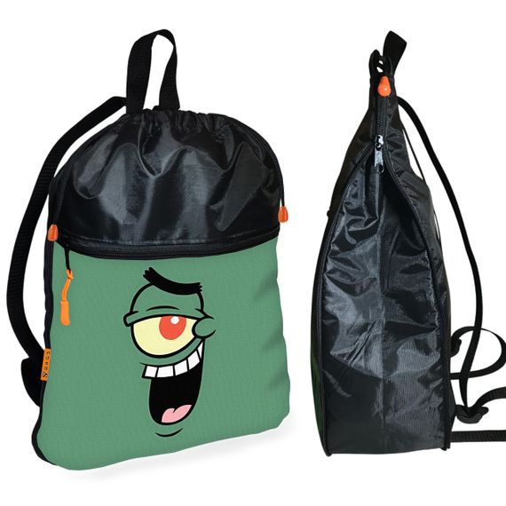 Рюкзак-мешок для обуви,спортивной формы Губка Боб детская сумка для сменки с расширителем (01226)