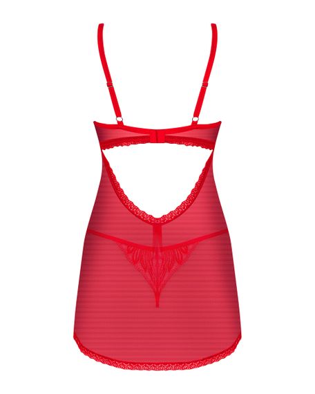 Сорочка Obsessive Chilisa babydoll Червона XS/S | Зображення 3
