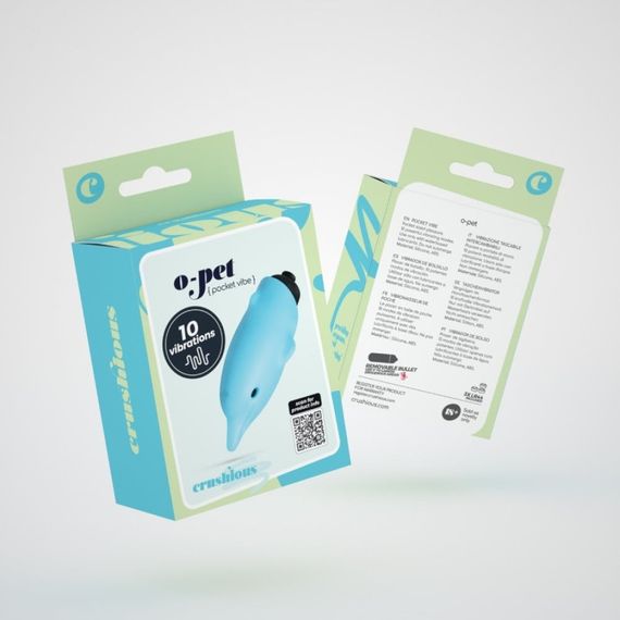 Міні-вібратор у вигляді дельфіна Crushios Dolphin з 10 швидкостями, блакитний Sex Aura | Зображення 6