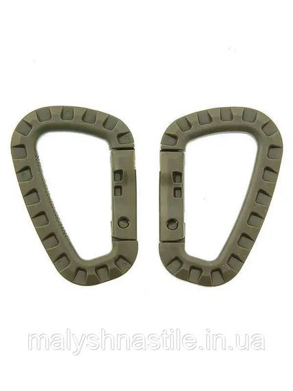Набір 2 карабіни тактичні Mil-Tec Олива KARABINER ABS (2 ST./BLISTER) OLIV (15921001) | Зображення 1