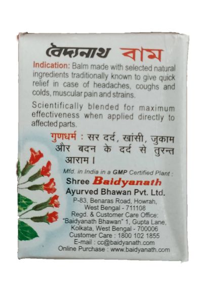 Бод'янатх Бальзам, Baidyanath Balm, 10 мл, Бальзам проти нежитю, від головного болю | Зображення 2