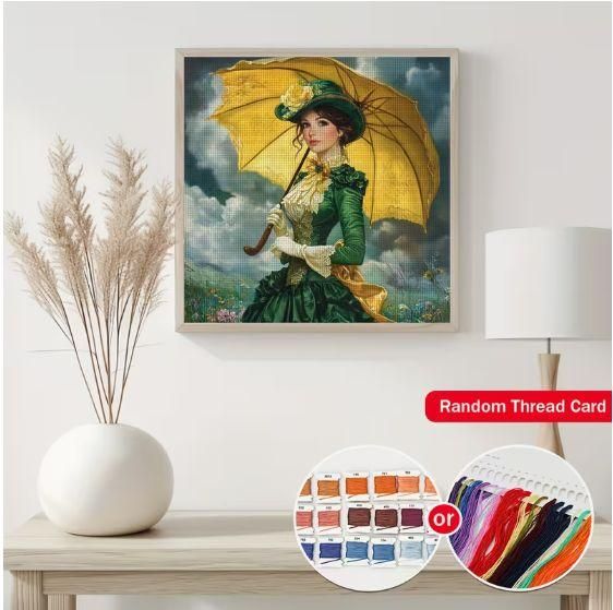 Набор для вышивки крестом ZUOANLF "Элегия Дождя" 14CT, 40x40 см, канва Аида с нанесенным рисунком | Зображення 3