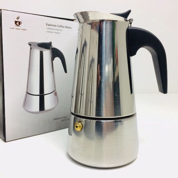 Кофеварка гейзерная из нержавеющей стали UNIQUE UN-1901 180 мл