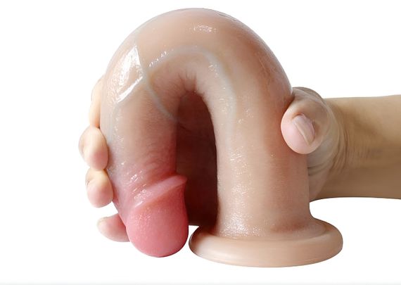 Фалоімітатор на присосці, із м'якого двошарового силікону OYO - Dildo Double Layer Silicone YQW-007 (довжина 19.5 см, діаметр 4 | Зображення 1