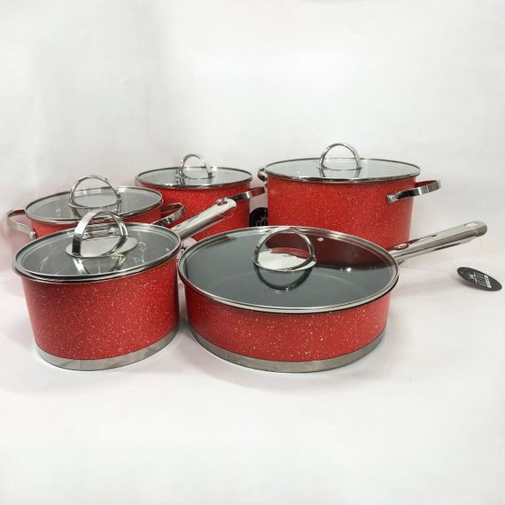 Набор кастрюль с антипригарным покрытием 10, Набор посуды кастрюли высоких кастрюль XY-86 | Зображення 4