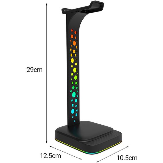 УЦЕНКА! Мультифункциональная подставка для наушников / гарнитуры Digital Lion G2, с RGB подсветкой и 2 портами USB (0065) | Зображення 2