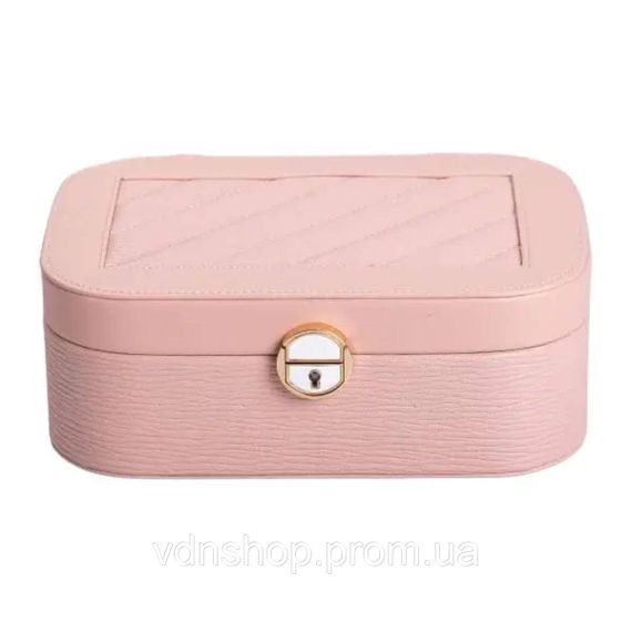 Скринька для прикрас з еко шкіри 2 яруси із замком органайзер для ювелірних виробів HP-5-1P | Зображення 4