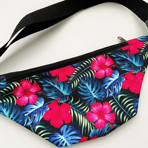 Сумка поясная бананка 4Profi с принтом Цветы с одним отделением 18255 | Зображення 1