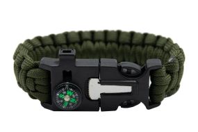 Браслет выживальщика Tramp (кресало/огниво, 2м паракорда) зелений (UTRA-237-green)