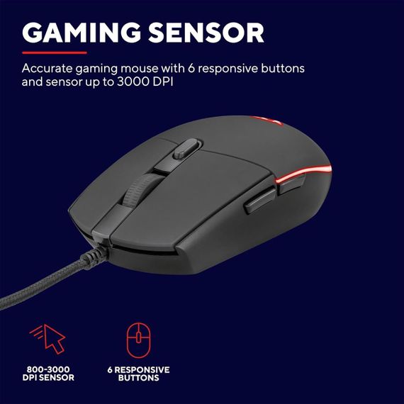 Игровая клавиатура и мышь Trust GXT 838 Azor, QWERTY UK, LED, 8 Anti-Ghosting, ПК PS4 Xbox ноутбука, набор | Зображення 4