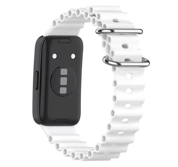Ремінець Primo Ocean силіконовий для смарт-годинника Huawei Band 10 / Band 9 / Band 8 - White | Зображення 2