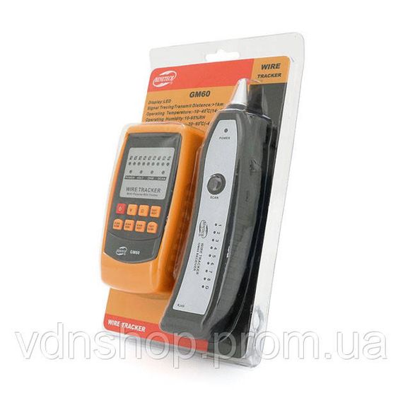 Кабельний LAN тестер трасошукач Веnеtесh GМ 6О з роз'ємами RJ-11 і RJ-45 шукач дротів індикатор проводки EJ-69 | Зображення 1