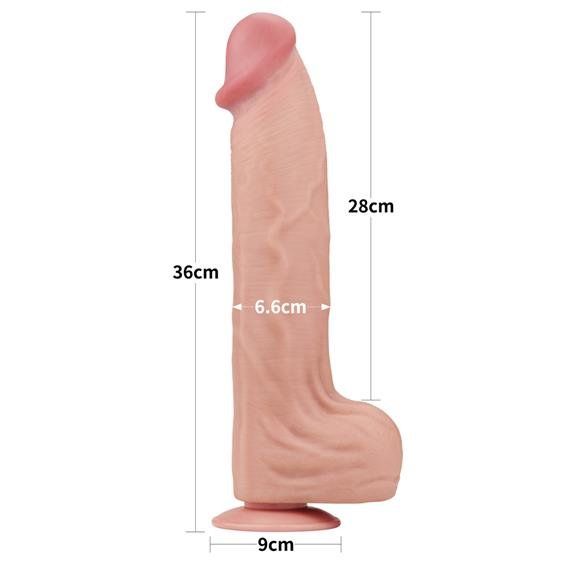 Фалоімітатор - Sliding-Skin Dual Layer Dong 14" Flesh | Зображення 2