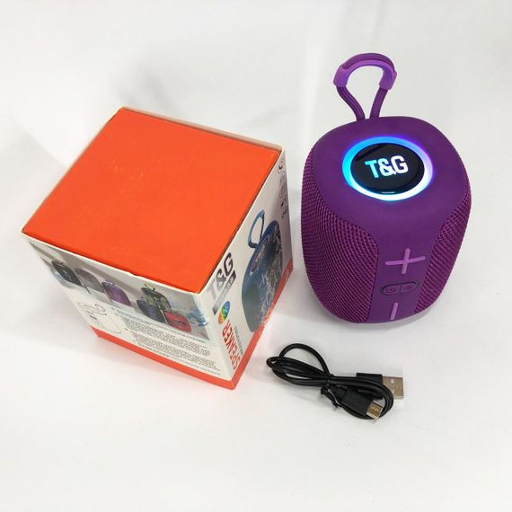 Портативна Bluetooth колонка TG658 8W з RGB підсвічуванням бездротова портативна потужна. Колір: фіолетовий | Зображення 4