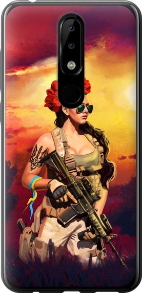 Чехол на Nokia 5.1 Plus Украинка с оружием "5316u-1543-17620"
