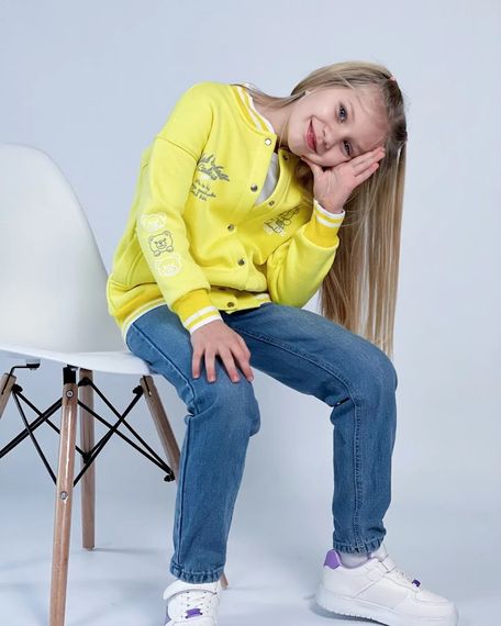 Бомбер для дівчинки Носи своє 134 Жовтий (p-13305-148112) | Зображення 3