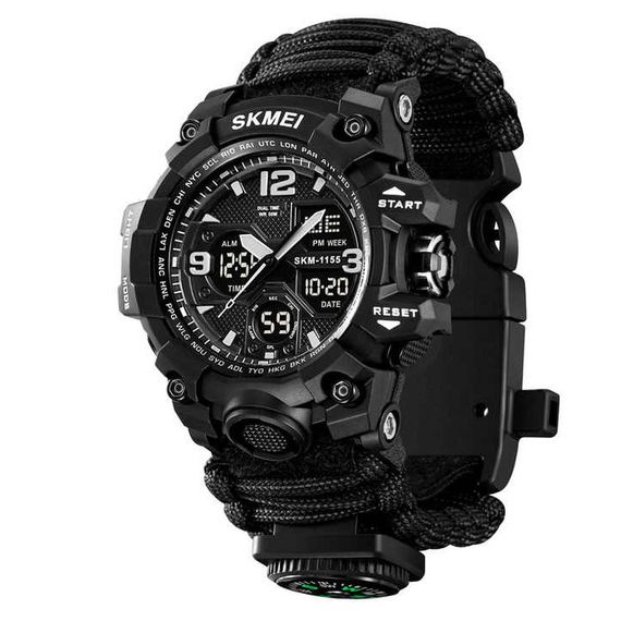 Годинник наручний чоловічий SKMEI WR-792 1155BKBK PARACORD | Зображення 3