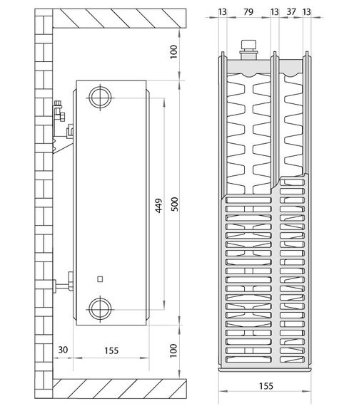 Радіатор сталевий KOER 33х500х1000.S бокове підключення RAD122 | Зображення 1