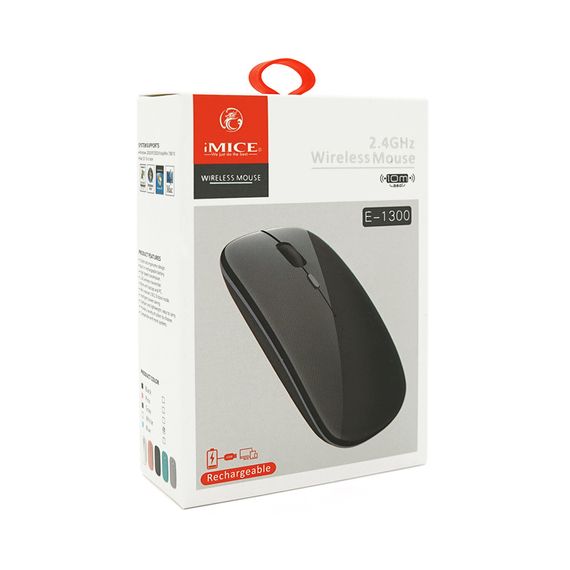 Миша бездротова iMICE E-1300.4 кнопки, 800/1200/1600 DPI, 2.4Ghz, 10м, White | Зображення 1