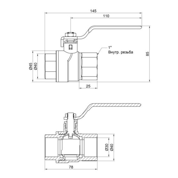 Кран кульовий Thermo Alliance Forte 1" ВР для води (ручка) SF600W25 | Зображення 1