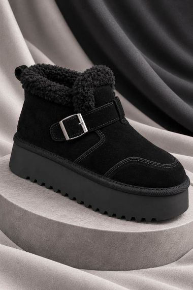 Черевики жіночі на хутрі замша, колір чорний, 248RUG2640 | Зображення 2