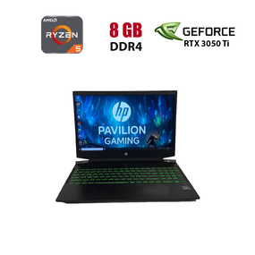 Ігровий ноутбук Б-клас HP Pavilion Gaming 15-ec2023ua / 15.6" (1920x1080) IPS / AMD Ryzen 5 5600H (6 (12) ядер по 3.3 - 4.2 GHz) / 8 GB DDR4 / 512 GB SSD / nVidia GeForce RTX 3050 Ti, 4 GB GDDR6, 128-bit / WebCam б/в