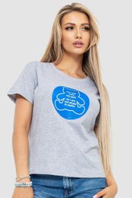 Футболка женская с принтом  цвет серый 221R3009