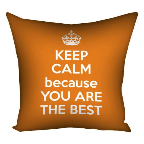 Подушка габардинова з принтом Keep calm because best 40x40 см (4P_15L016)