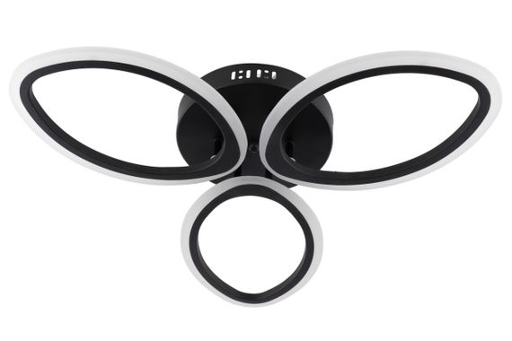 Люстра світлодіодна стельова LED світильник для квартири на стелю лед з пультом 25614 Чорний 9х53х53 см. | Зображення 6