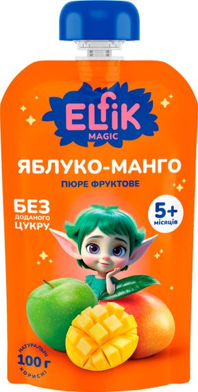 Дитяче пюре з яблук і манго Elfik Magic 100 г х 18 шт