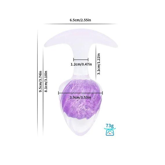 Анальна пробка Liebe Seele Icecream-shaped Crystal Anal Plug - Purple Medium Sex Aura | Зображення 1