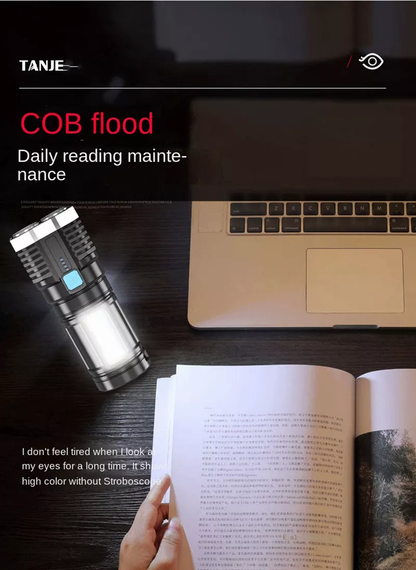 Фонарь X509 со светодиодом LED х 4шт. + COB, встроенный аккумулятор, ЗУ micro USB | Зображення 4