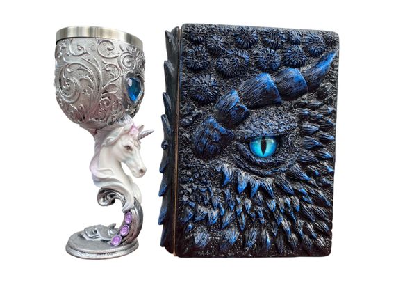Подарунковий набір Келих 3D Єдиноріг і Блокнот 3D «Книга тіней і Глубін»