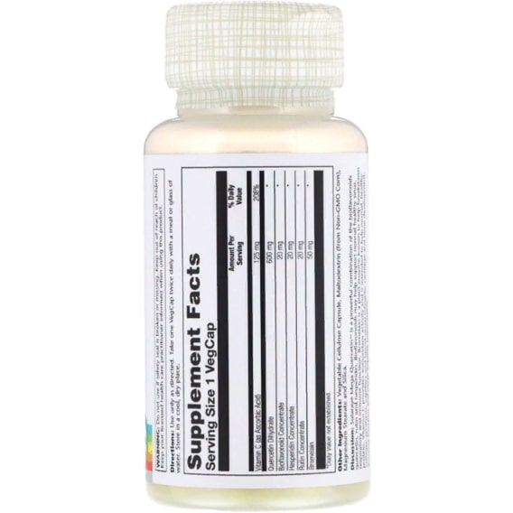 Кверцетин Solaray Mega Quercetin 60 Veg Caps SOR-44686 | Зображення 1