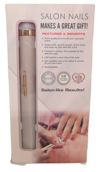 Фрезер для маникюра и педикюра Flawless Salon Nails с встроенным аккумулятором зарядка от ЮСБ USB бежевый | Зображення 1