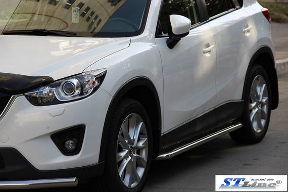 Боковые пороги KB001 (нерж) 51 мм для Mazda CX-3 2015-2024 гг | Зображення 1